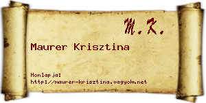 Maurer Krisztina névjegykártya